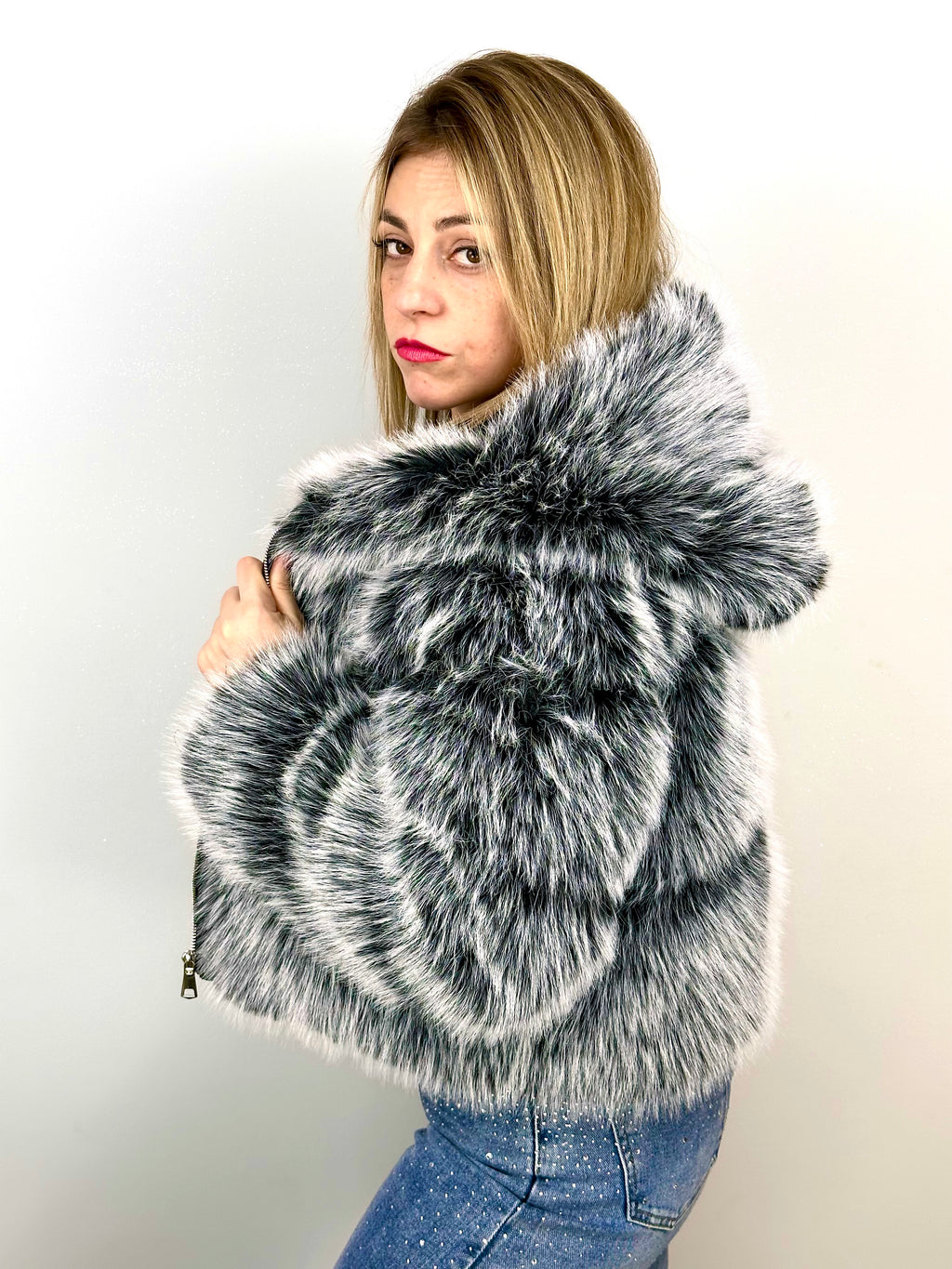 Giubbotto Eco Pelliccia Effetto Volpe