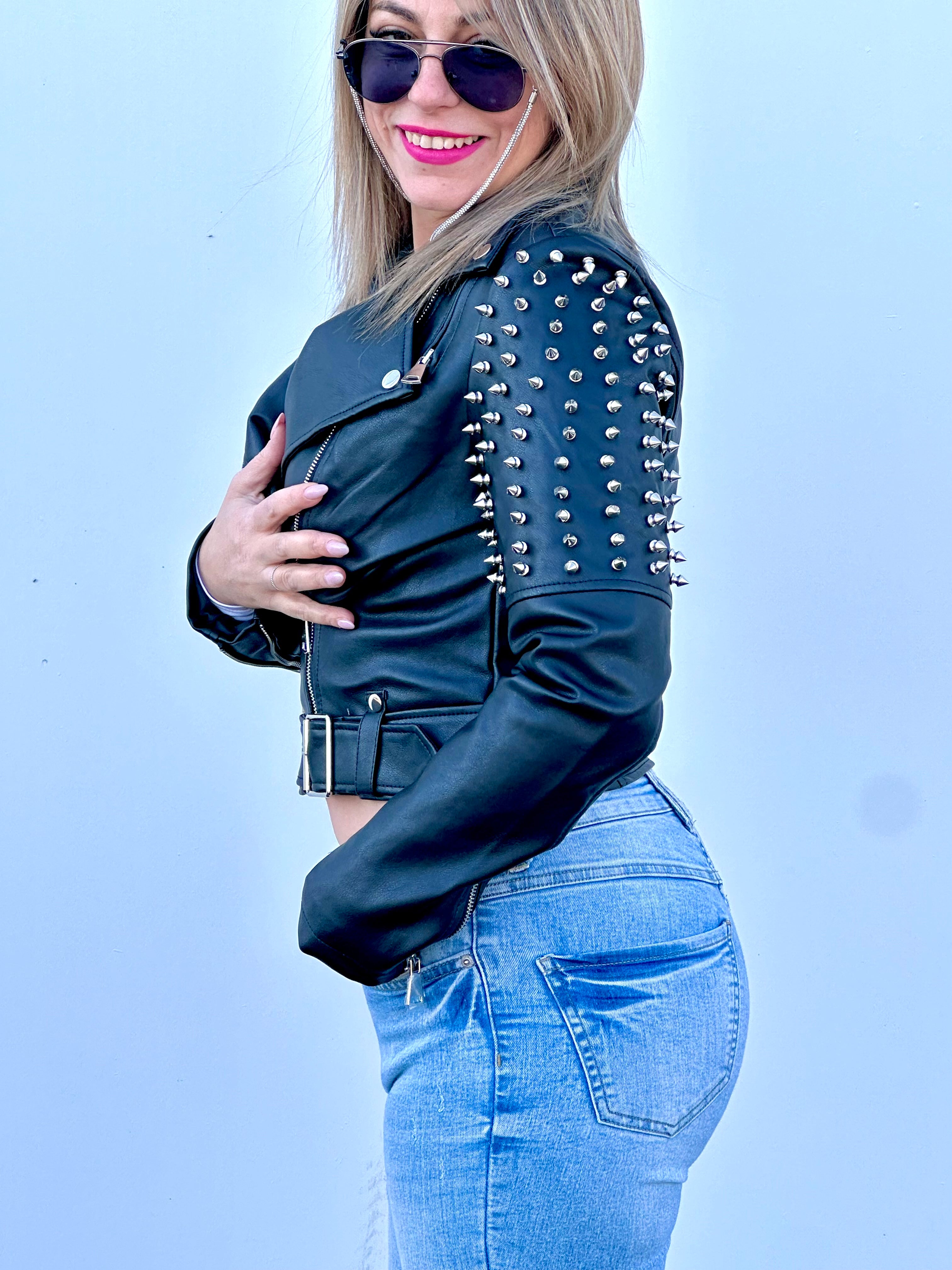 Giubbotto Borchiato Nero