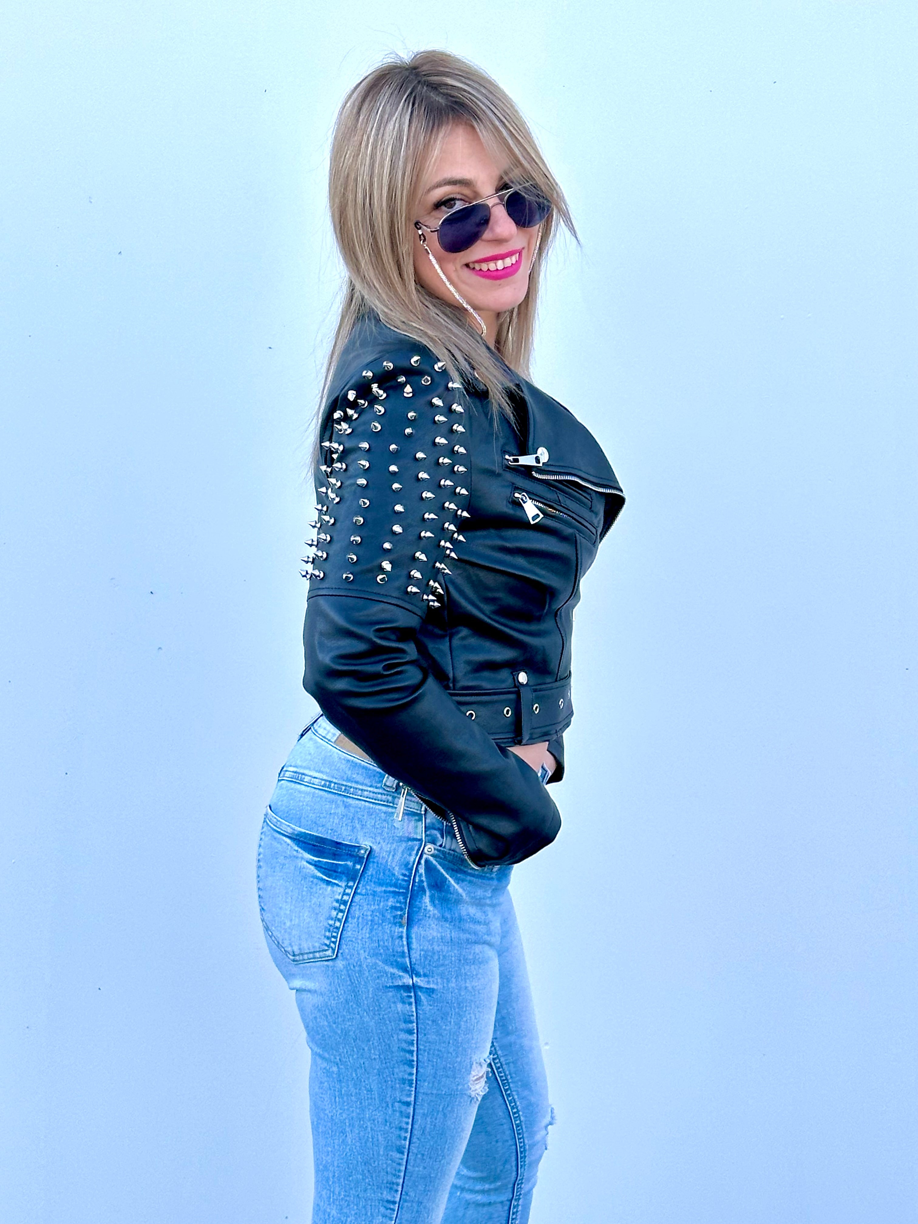 Giubbotto Borchiato Nero