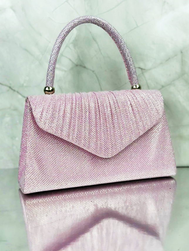 Borsa Elegante Rosa Con Brillantini