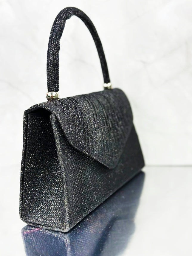 Borsa Elegante Nera Con Brillantini