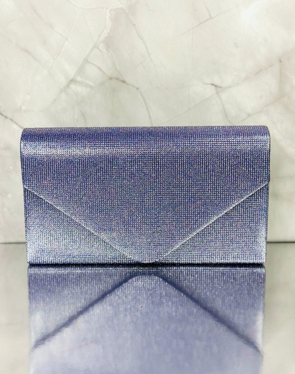 Borsa Elegante Blu Con Brillantini