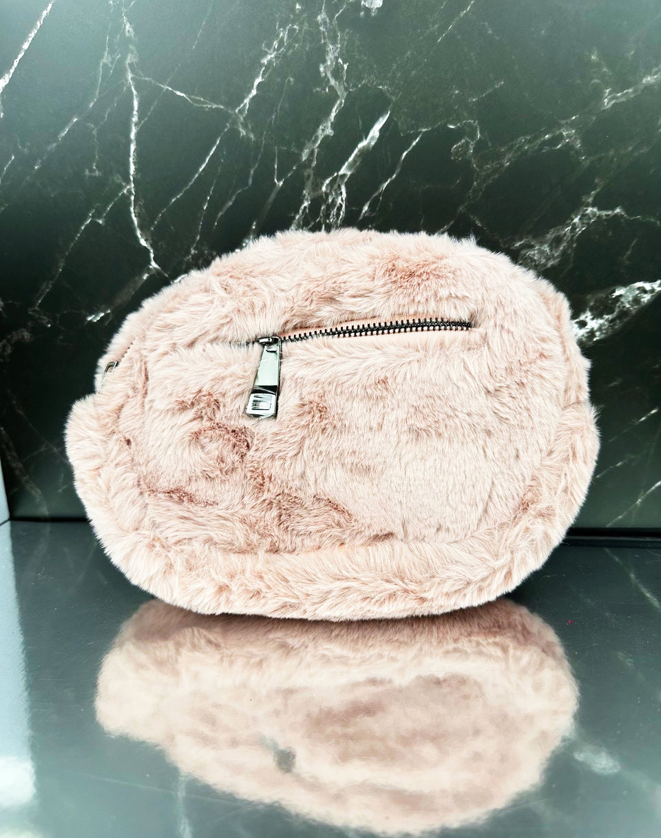 Marsupio Piccolo in Pelliccia Rosa