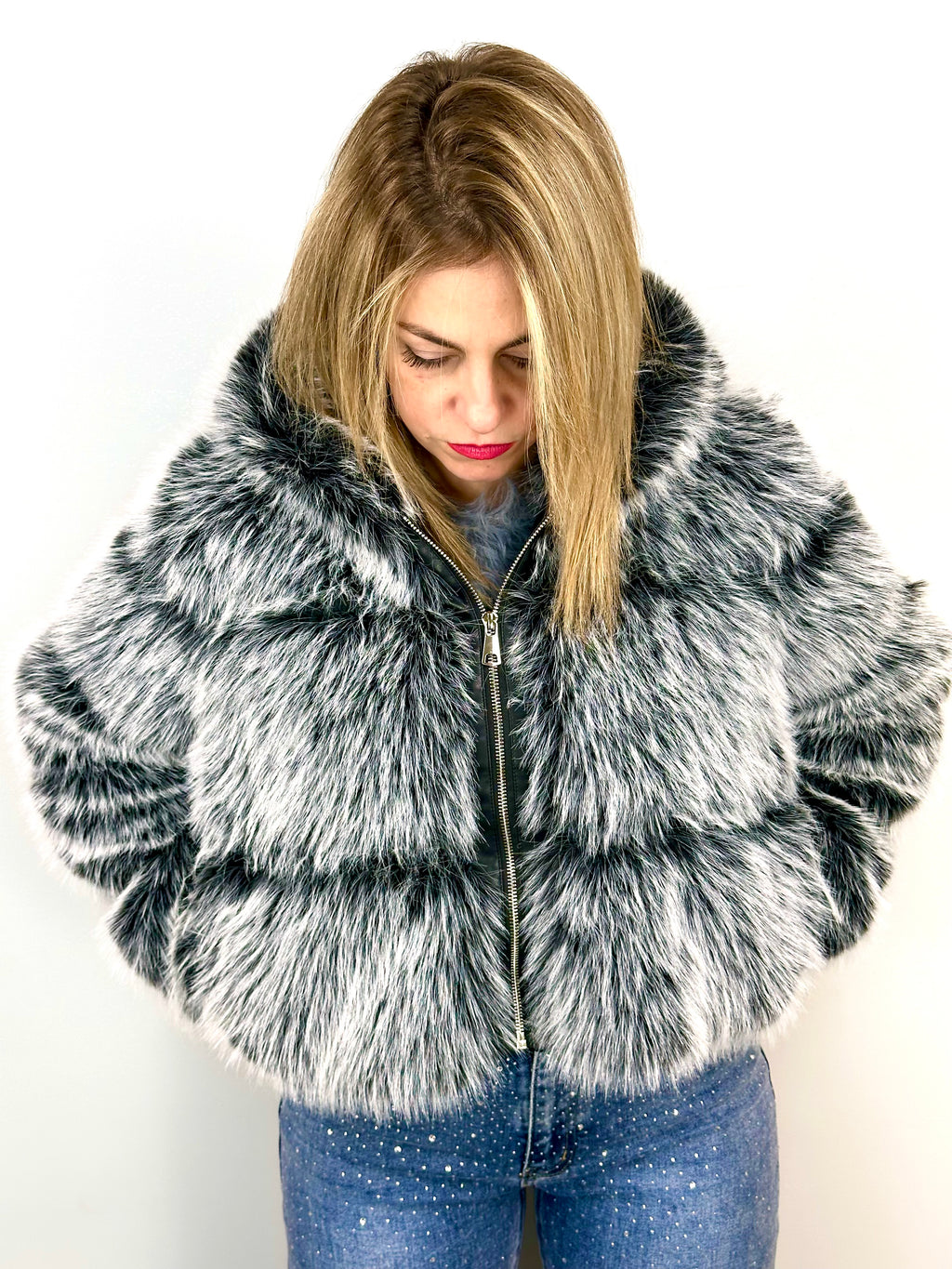 Giubbotto Eco Pelliccia Effetto Volpe