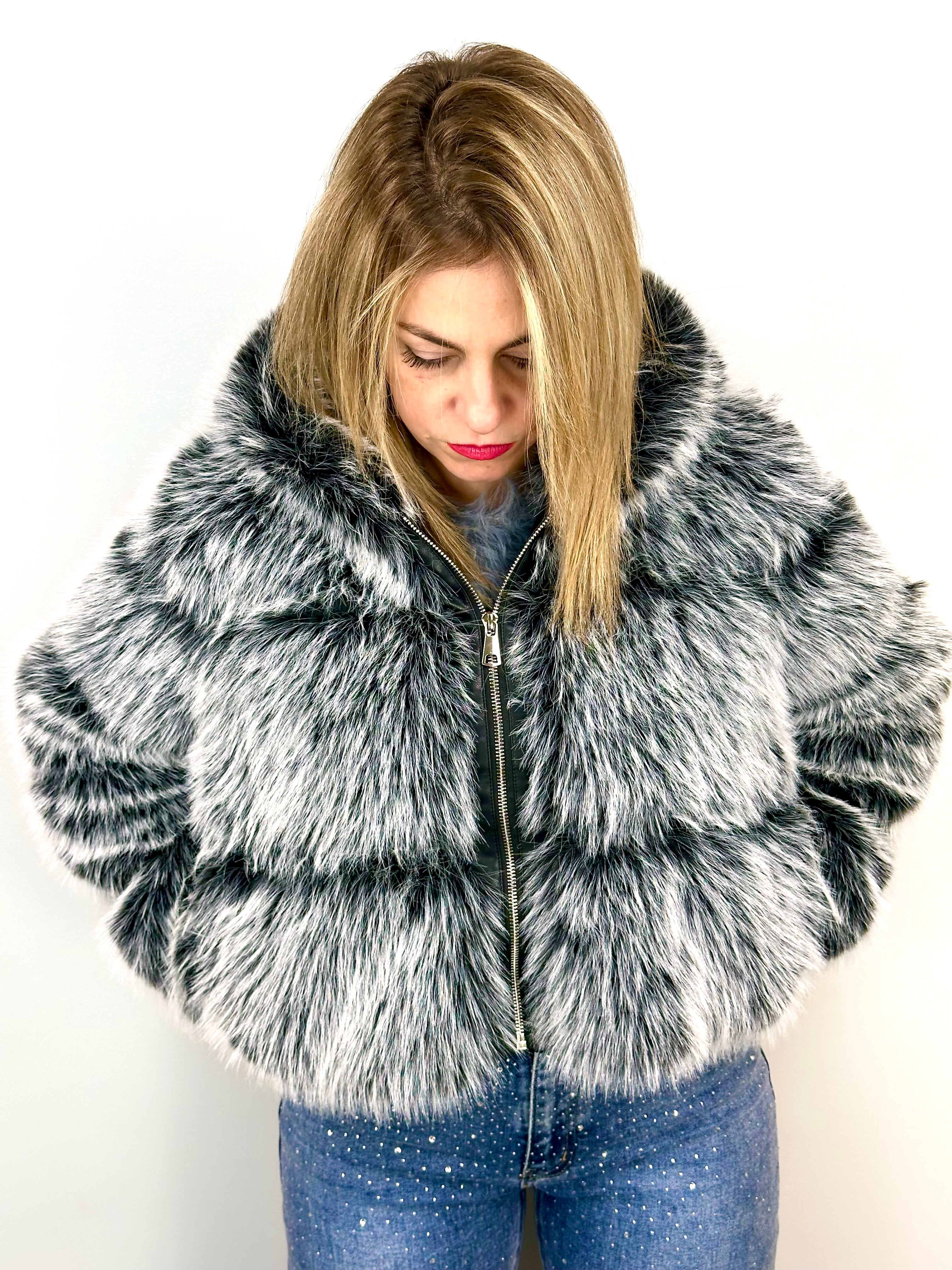 Giubbotto Eco Pelliccia Effetto Volpe