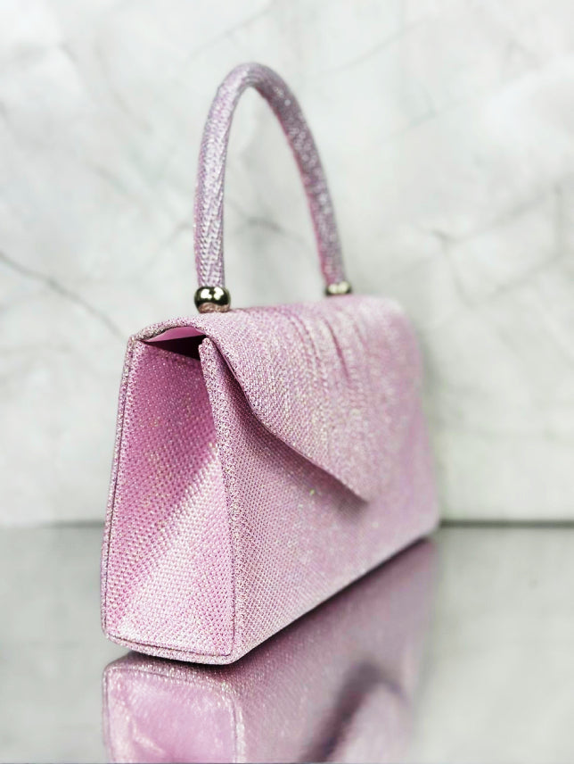 Borsa Elegante Rosa Con Brillantini