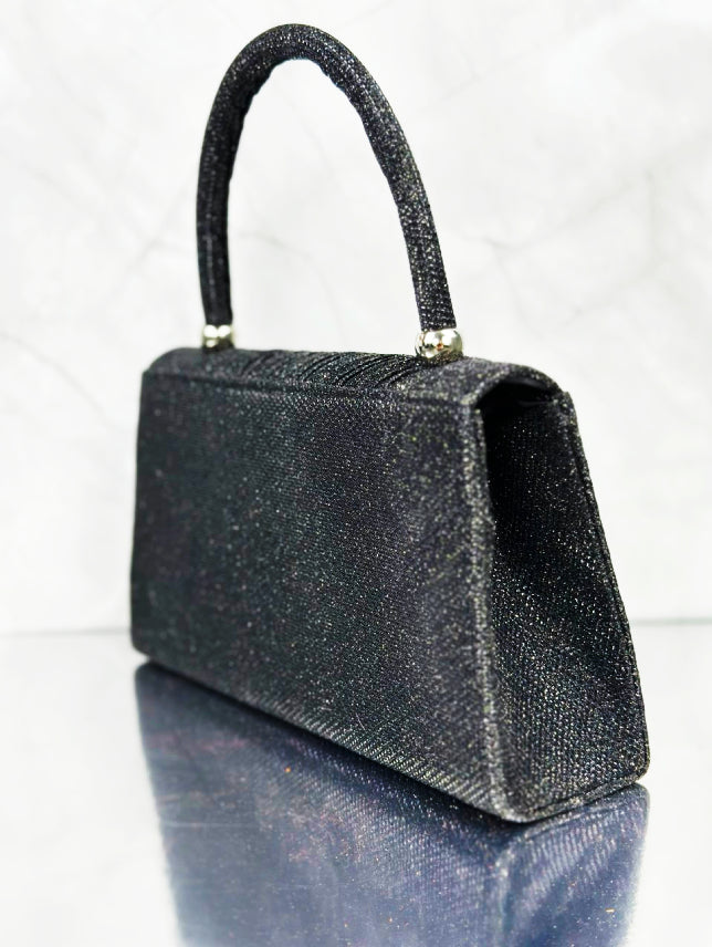 Borsa Elegante Nera Con Brillantini