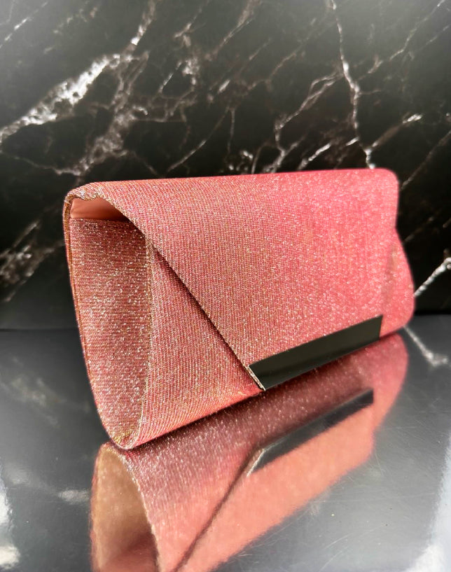 Clutch Elegante Rosa Champagne – Effetto Diamantini