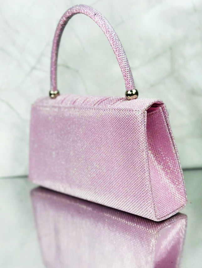 Borsa Elegante Rosa Con Brillantini