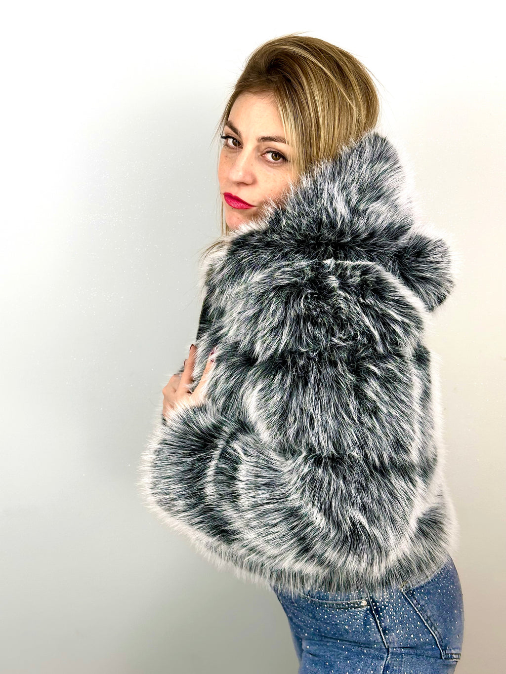 Giubbotto Eco Pelliccia Effetto Volpe