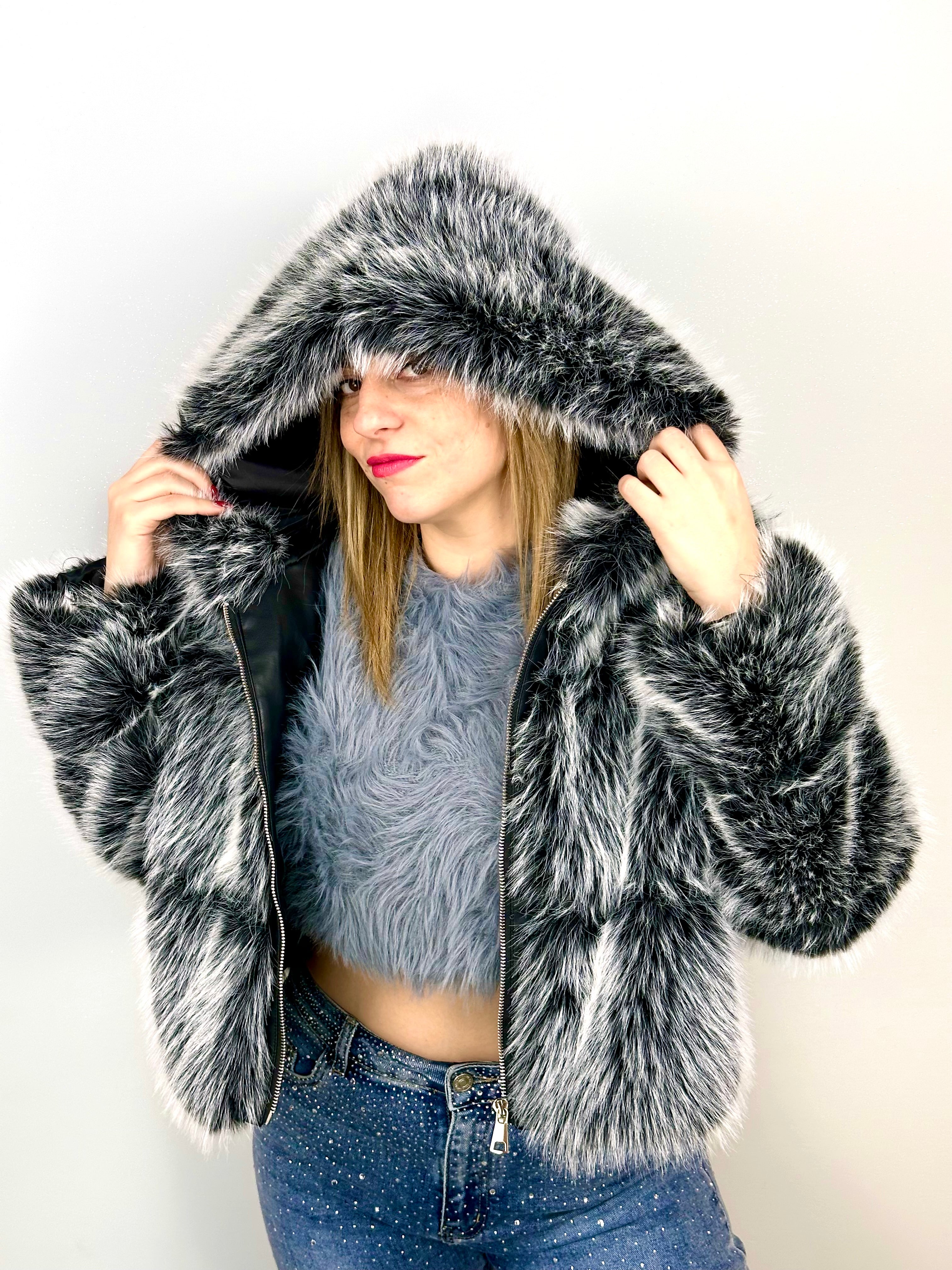 Giubbotto Eco Pelliccia Effetto Volpe