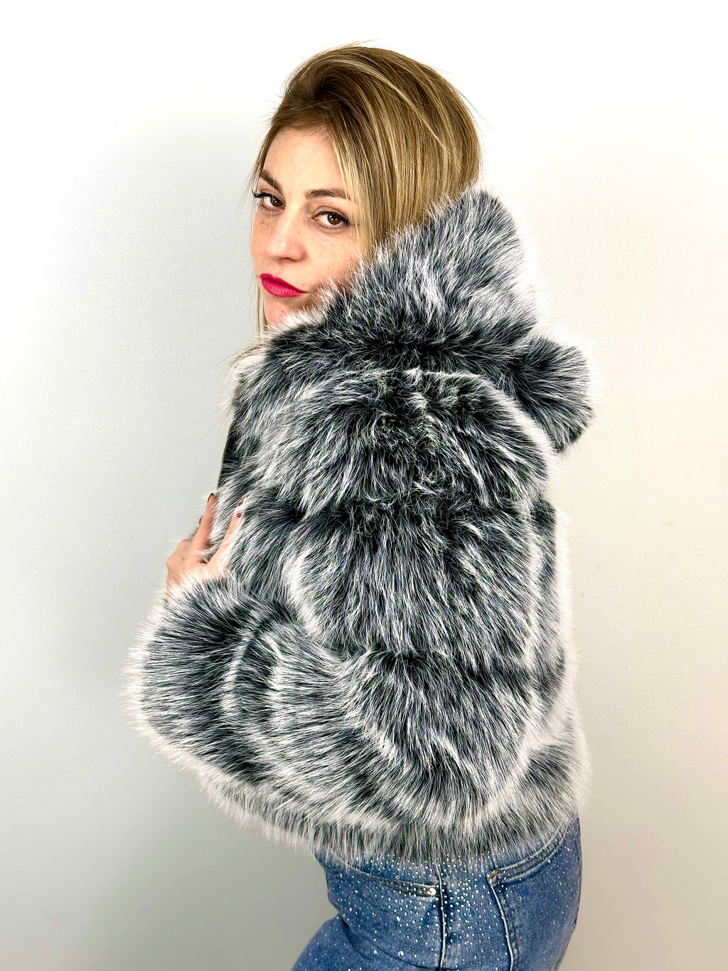 Giubbotto Eco Pelliccia Effetto Volpe