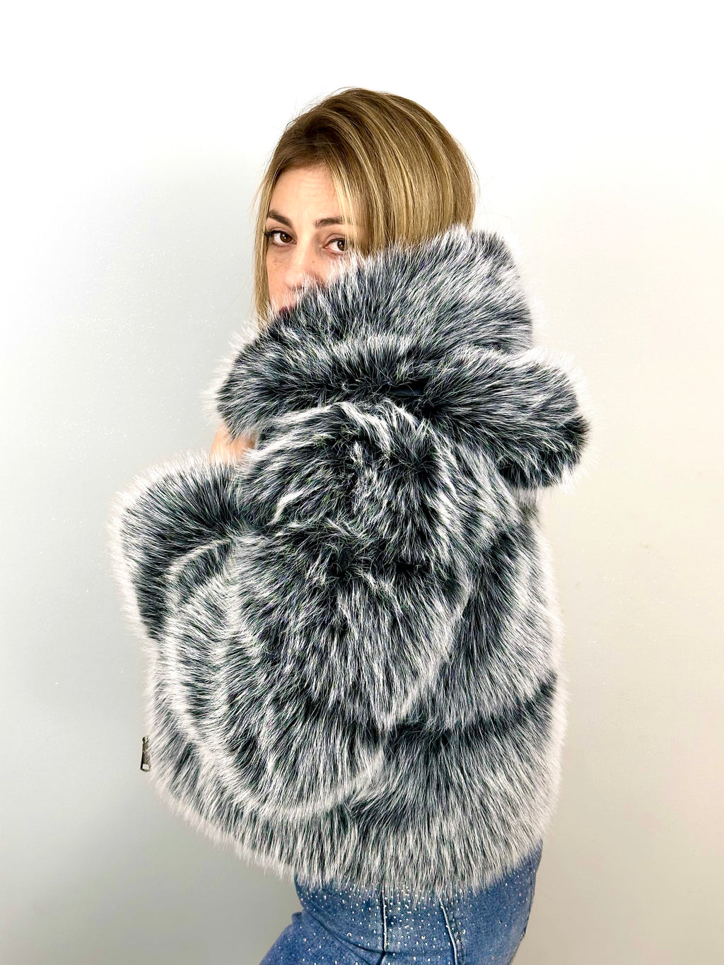 Giubbotto Eco Pelliccia Effetto Volpe
