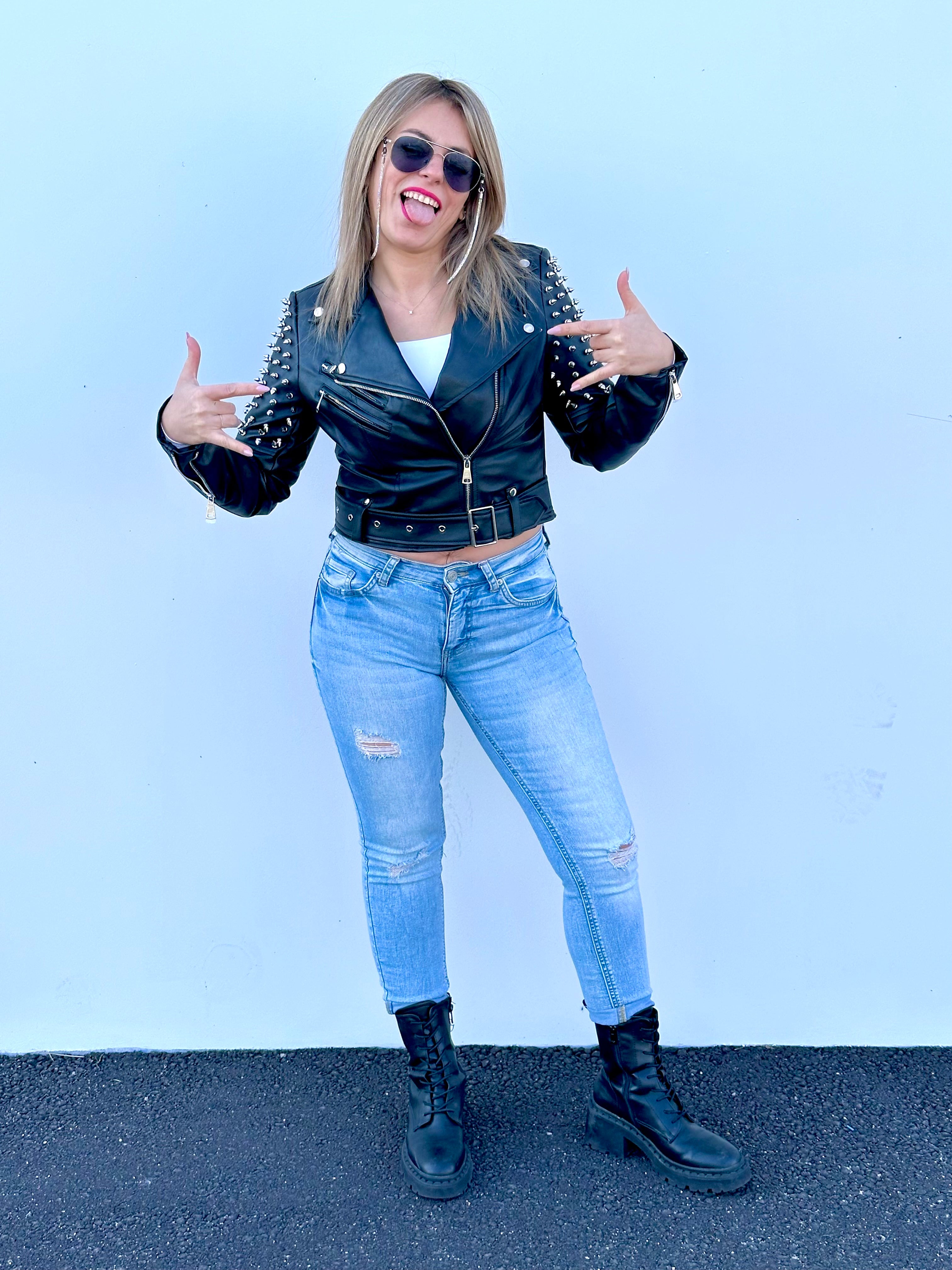 Giubbotto Borchiato Nero