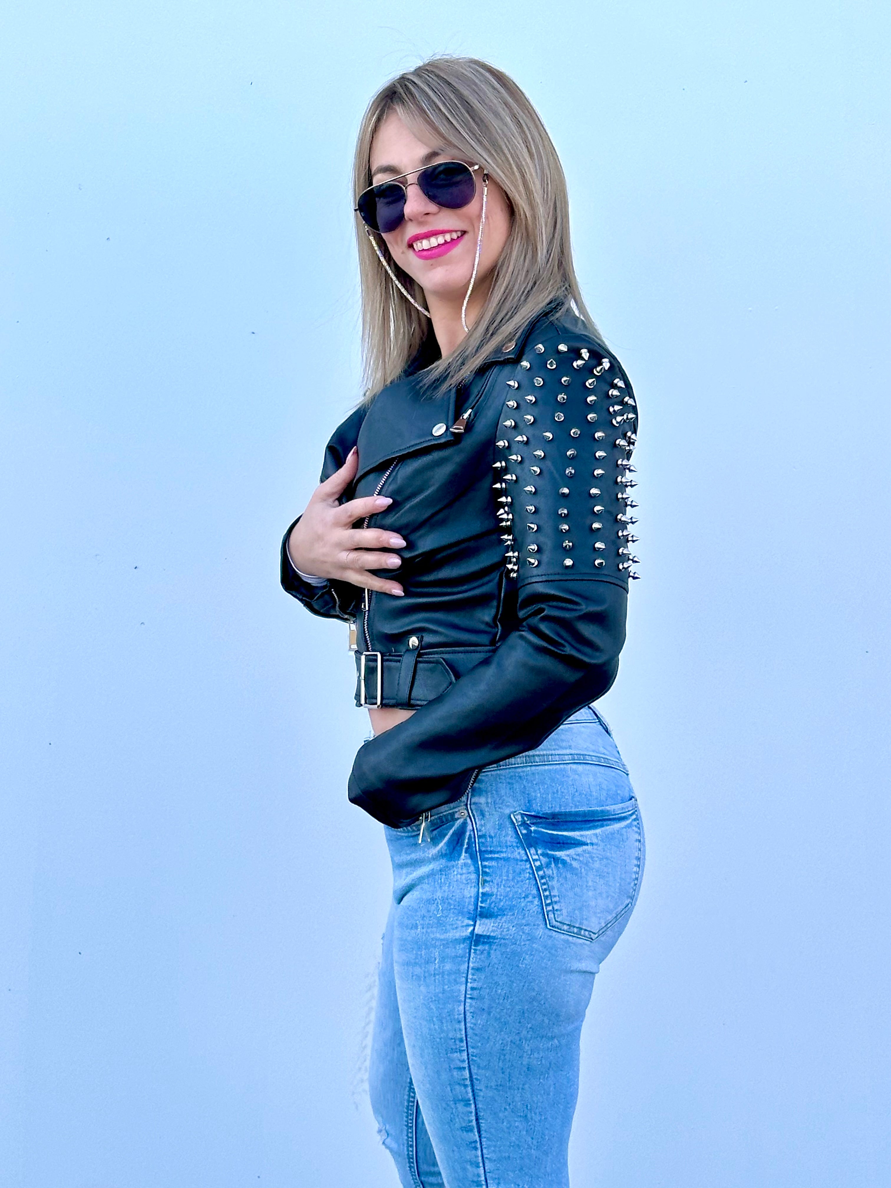 Giubbotto Borchiato Nero