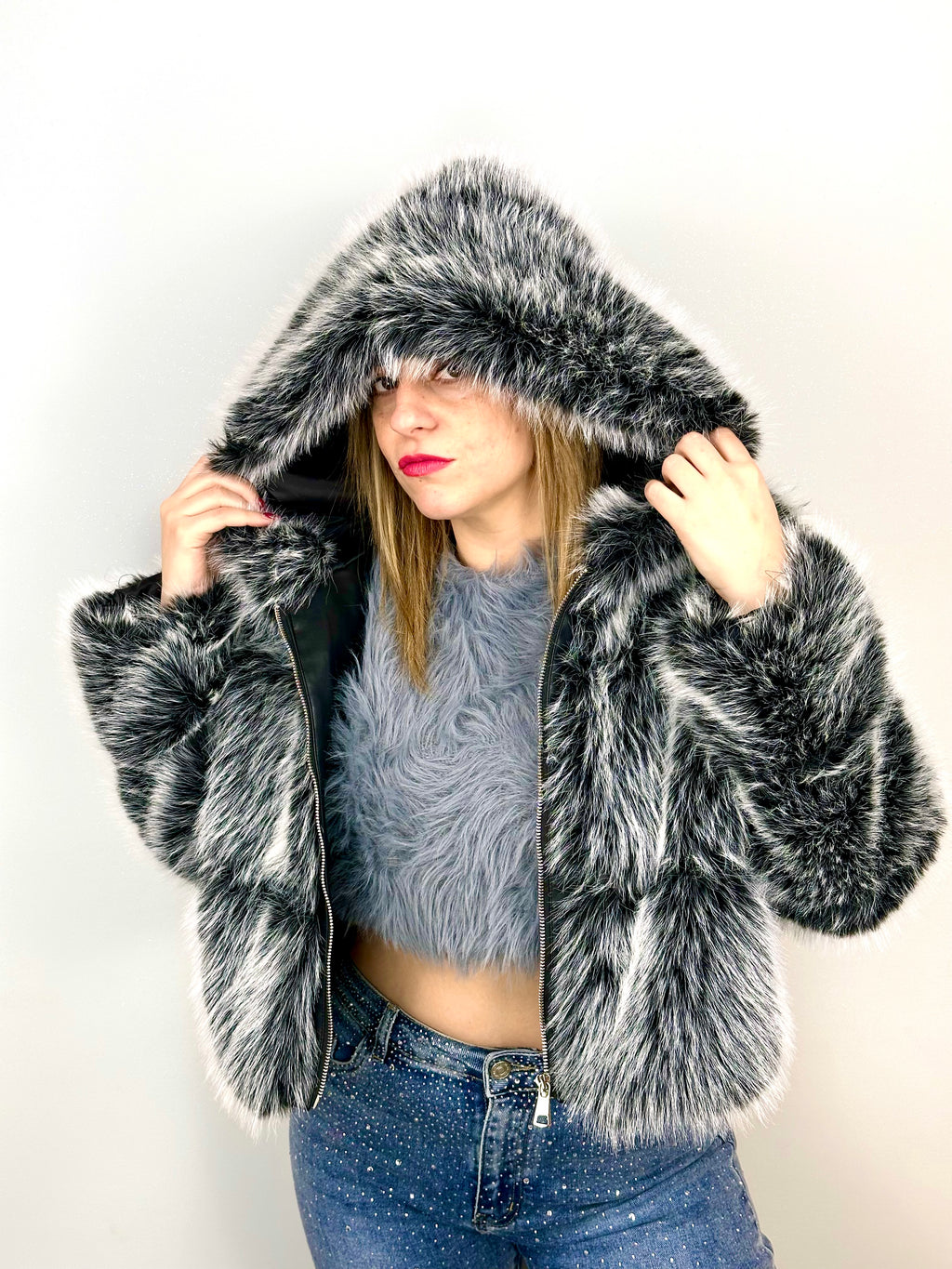 Giubbotto Eco Pelliccia Effetto Volpe