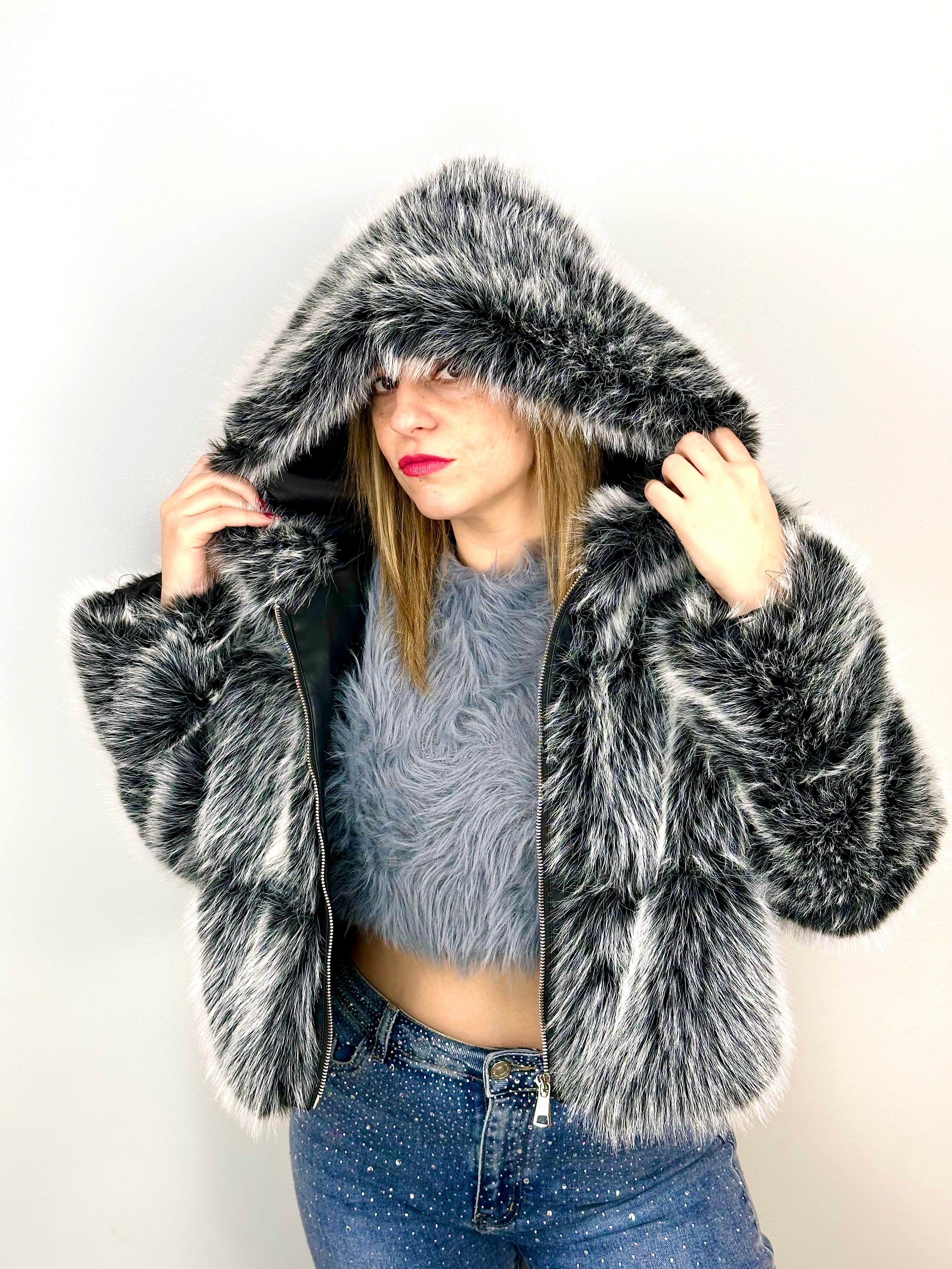 Giubbotto Eco Pelliccia Effetto Volpe